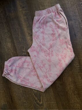 No Boundaries Pink Floral-Print Pajama Joggers